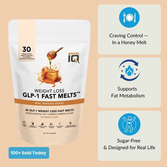 BrainIQ GLP-1 Fast Melts Manuka Honey | Appetite & Energy