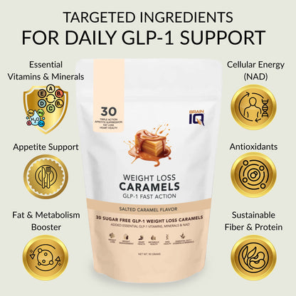 BrainIQ GLP-1 Salted Caramel Fast Melts | Cravings & Weight Support